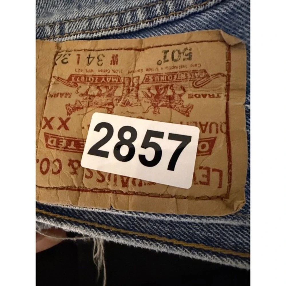 Vintage Levis 501 XX Denim‎ Jeans 38x32 Button Fly Light Wash Denim Read!